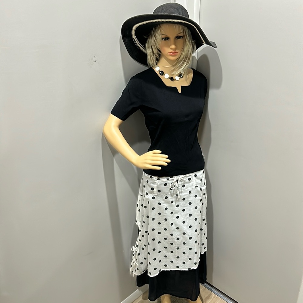 Vintage Honigman Women’s Polka dot Apron Maxi Skirt. Size 36 European